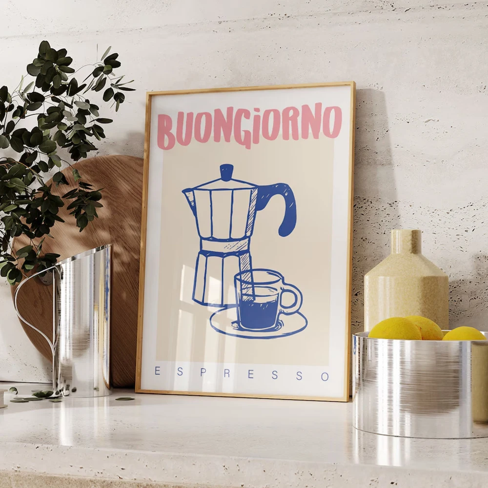 Custom Map Poster - Modern Coffee Espresso Wall Art Prints