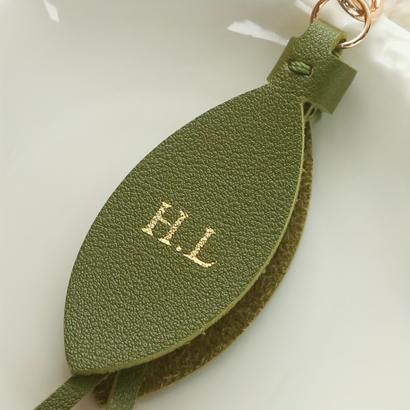 Customized Initals Leather Tul - Monogram Keychain Leather recension och pris